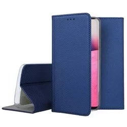 Telefontok Samsung Galaxy A33 5G - kék mágneses szilikon keretes könyvtok-3