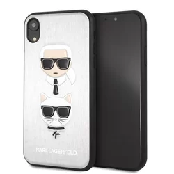 Telefontok iPhone XR  - Karl Lagerfeld Karl and Choupette Ezüst Kemény Tok-4