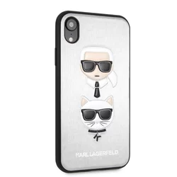Telefontok iPhone XR  - Karl Lagerfeld Karl and Choupette Ezüst Kemény Tok-5