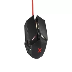 Egér - MaxLife MXGM-200 - piros szövet vezetékes, optikai fekete Gamer egér, háttérvilágítással-1