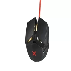 Egér - MaxLife MXGM-200 - piros szövet vezetékes, optikai fekete Gamer egér, háttérvilágítással-2