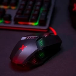 Egér - MaxLife MXGM-200 - piros szövet vezetékes, optikai fekete Gamer egér, háttérvilágítással-8