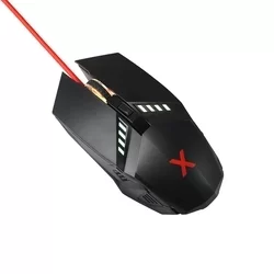 Egér - MaxLife MXGM-200 - piros szövet vezetékes, optikai fekete Gamer egér, háttérvilágítással-4