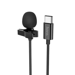 HOCO L14 - Type-C (USB-C) fekete csíptethető mikrofon - 2m-1