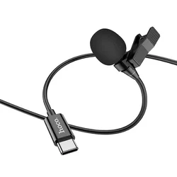 HOCO L14 - Type-C (USB-C) fekete csíptethető mikrofon - 2m-2