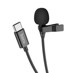 HOCO L14 - Type-C (USB-C) fekete csíptethető mikrofon - 2m-3