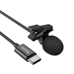 HOCO L14 - Type-C (USB-C) fekete csíptethető mikrofon - 2m-4