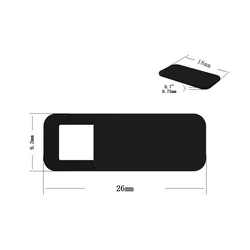 Öntapadós kamera takaró (26x9,2 mm) - oldalra csúsztatható, fekete-1