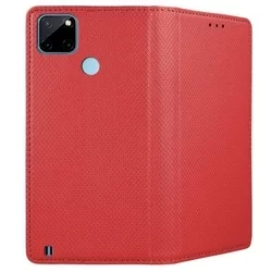 Telefontok Realme C21Y - piros mágneses szilikon keretes könyvtok-2