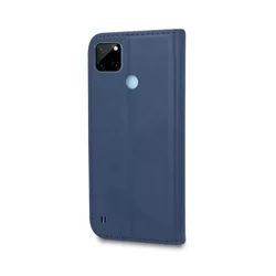 Telefontok Realme C21Y - Smart Magnetic kék szilikon keretes mágneses könyvtok-1