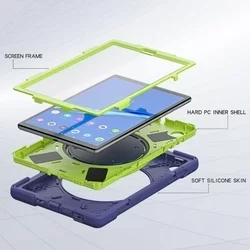 Tablettok Lenovo Tab M10 (2. generáció TB-X306) - Tech-Protect X-Armor ütésálló, kitámasztható kék/zöld tablet tok-3