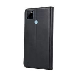 Telefontok Realme C25Y - Smart Magnetic fekete szilikon keretes mágneses könyvtok-1