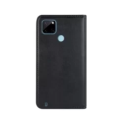 Realme C25Y Telefontok - Smart Magnetic fekete szilikon keretes mágneses könyvtok-2
