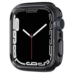 Apple Watch 7 / 8 / 9 (45 mm) okosóra tok - SPIGEN Space Crystal szürke átlátszó szilikon tok-3