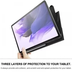Tablettok Samsung Galaxy Tab S7 FE (SM-T730, SM-T733, SM-T736B) - INFILAND CLASSIC STAND Fekete tablettok-3