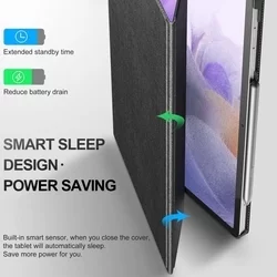 Tablettok Samsung Galaxy Tab S7 FE (SM-T730, SM-T733, SM-T736B) - INFILAND CLASSIC STAND Fekete tablettok-6