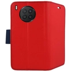 Telefontok Huawei nova 8i / Honor 50 Lite - Fancy piros-kék szilikon keretes könyvtok-2