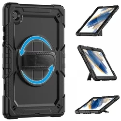 Tablettok Samsung Galaxy Tab A8 10.5 X200 / X205 - SOLID360 ütésálló, kitámasztható, fekete tablet tok-1