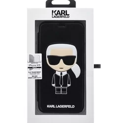 Telefontok iPhone XR - Karl Lagerfeld Ikonik Könyv Tok Fekete-1