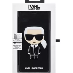 Telefontok iPhone XS Max - Karl Lagerfeld Ikonik Könyv Tok Fekete-1