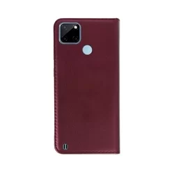 Telefontok Realme C21Y - Smart Magnetic burgundy szilikon keretes mágneses könyvtok-2