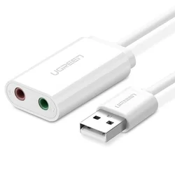 Adapter: Ugreen 30143 - USB / audio jack (3,5mm) adapter fehér-1