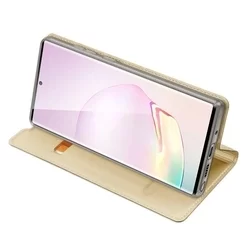 Telefontok Samsung Galaxy Note 20 - Dux Ducis arany flipcover tok-1