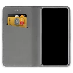 Telefontok Huawei P9 Lite - sötétkék mágneses szilikon keretes könyvtok-1