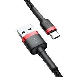 BASEUS Cafule - USB / Type-C (USB-C) fekete szövet adatkábel 2A, 2m -3