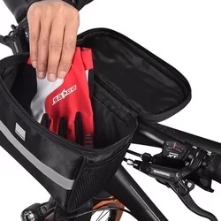 Biciklis tartó: Sahoo 11002 - Univerzális, vízálló kerékpár kormányra szerelhető, fekete táska-4