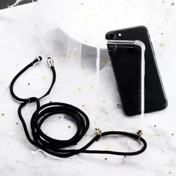 Telefontok iPhone SE3 2022 - Nyakba akasztós átlátszó, műanyag ütésálló tok-3