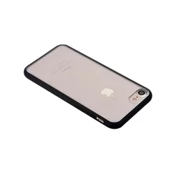Telefontok iPhone SE3 2022 - átlátszó műanyag hátlap tok, fekete szilikon kerettel-3
