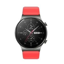 Huawei Watch GT / GT2 / GT2 Pro (46 mm) okosóra szíj - piros szilikon (22 mm) sima kialakítás-1