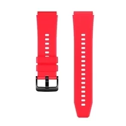 Huawei Watch GT / GT2 / GT2 Pro (46 mm) okosóra szíj - piros szilikon (22 mm) sima kialakítás-3