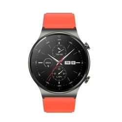 Huawei Watch GT / GT2 / GT2 Pro (46 mm) okosóra szíj - narancssárga szilikon (22 mm) sima kialakítás-2