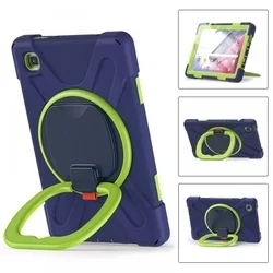 Tablettok Samsung Galaxy Tab A7 Lite (SM-T220, SM-T225) 8,7 - Tech-Protect X-Armor ütésálló, kitámasztható kék/zöld tablet tok-3