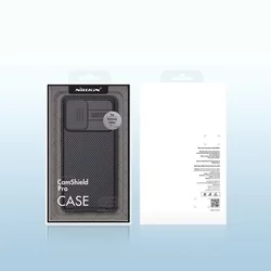 Telefontok Samsung A53 5G - Nillkin csúsztatható kameravédős fekete hátlap tok-4