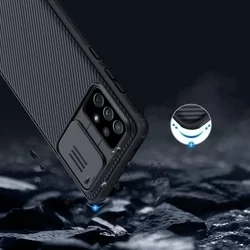 Telefontok Samsung A53 5G - Nillkin csúsztatható kameravédős fekete hátlap tok-2