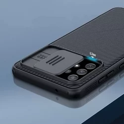 Telefontok Samsung A53 5G - Nillkin csúsztatható kameravédős fekete hátlap tok-3