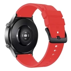 Samsung Galaxy Watch 3 (45 mm) okosóra szíj - piros szilikon (22 mm) sima kialakítás-2