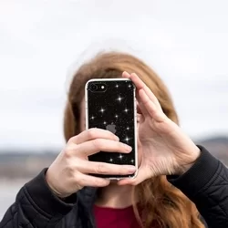 Telefontok iPhone 7 / 8 / SE 2020 - Tech-Protect Glitter átlátszó csillámos műanyag hátlap tok, szilikon kerettel-4