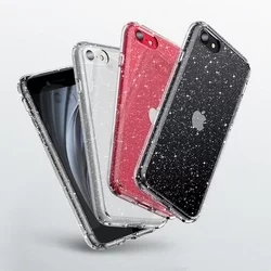 Telefontok iPhone SE3 (2022) - Tech-Protect Glitter átlátszó csillámos műanyag hátlap tok, szilikon kerettel-1