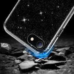 Telefontok iPhone SE3 (2022) - Tech-Protect Glitter átlátszó csillámos műanyag hátlap tok, szilikon kerettel-3