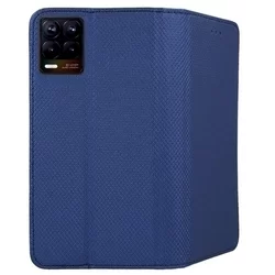 Telefontok Realme 8 / 8 Pro - kék mágneses szilikon keretes könyvtok-2