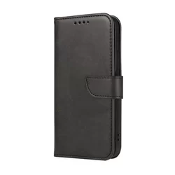 Telefontok Huawei nova 9 - fekete ráhajtófüles bőr könyvtok -2
