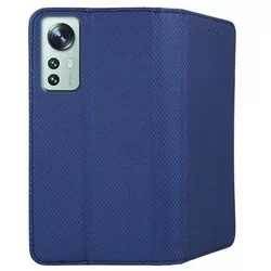 Telefontok Xiaomi 12 5G - kék mágneses szilikon keretes könyvtok-2