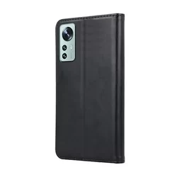 Telefontok Xiaomi 12 5G - Smart Magnetic fekete szilikon keretes mágneses könyvtok-2