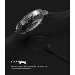 Ringke Slim műanyag védő keret Samsung Galaxy Watch4 (44mm) okosórához átlátszó+fekete (2db)-3