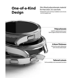 Ringke Slim műanyag védő keret Samsung Galaxy Watch4 (44mm) okosórához átlátszó+fekete (2db)-4