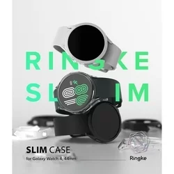 Ringke Slim műanyag védő keret Samsung Galaxy Watch4 (44mm) okosórához átlátszó+fekete (2db)-5